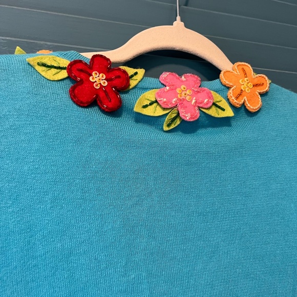 Jack B. Quick Rare Vintage Tropical Beaded Sweater - Picture 9 of 14